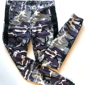 Cool Hudson Outerwear Purple Cargo Pants 32, Stripe and Zipper Leg